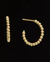 Italian Gold 14k  Polished Beaded Hoops