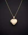 Italian Gold Polished Heart Locket Pendant Necklace