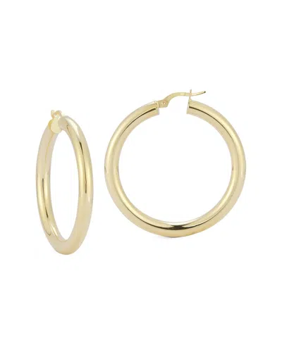 Italian Gold Polished Hoops In Gold