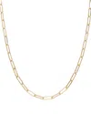 Italian Gold Polished Paperclip 30in Chain Necklace