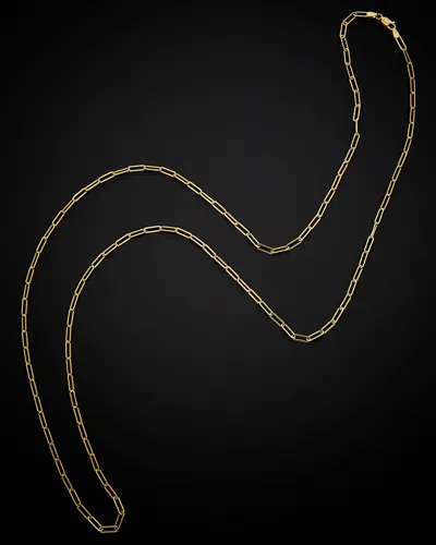 Italian Gold Polished Paperclip 36in Necklace