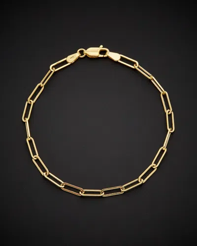 Italian Gold Polished Paperclip Chain Bracelet