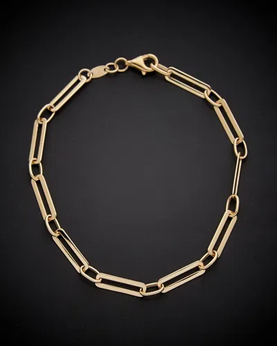 Italian Gold Polished Paperclip Chain Bracelet