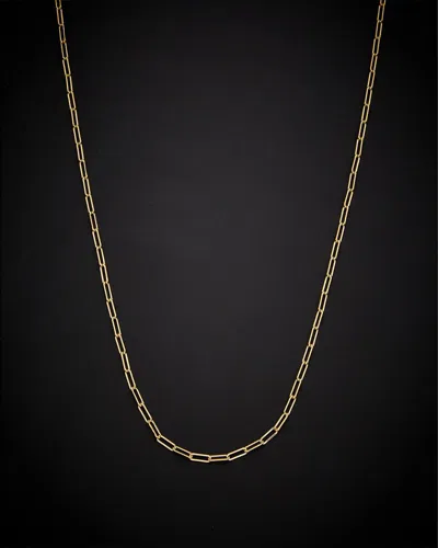 Italian Gold Polished Paperclip Chain Necklace