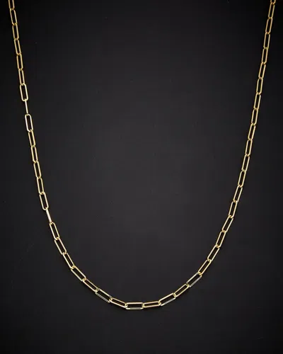 Italian Gold Polished Paperclip Chain Necklace