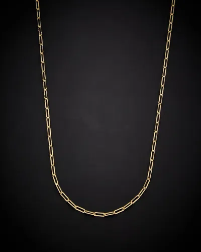Italian Gold Polished Paperclip Chain Necklace
