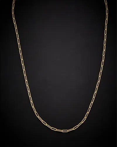 Italian Gold Polished Paperclip Chain Necklace