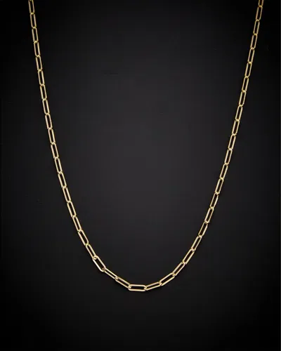 Italian Gold Polished Paperclip Chain Necklace
