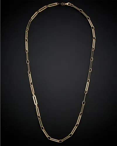 Italian Gold Polished Paperclip Necklace