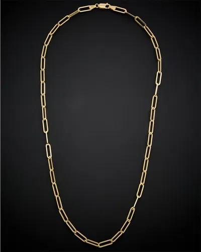 Italian Gold Polished Paperclip Necklace