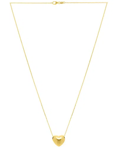 Italian Gold 14k  Puffed Heart Necklace