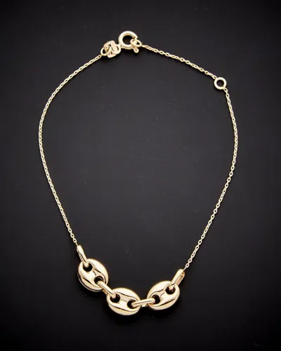 Italian Gold Puffed Mariner Link Bracelet