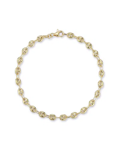 Italian Gold 14k  Puffed Mariner Link Bracelet