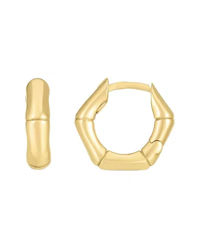 Italian Gold 14k  Puffy Bamboo Hoops