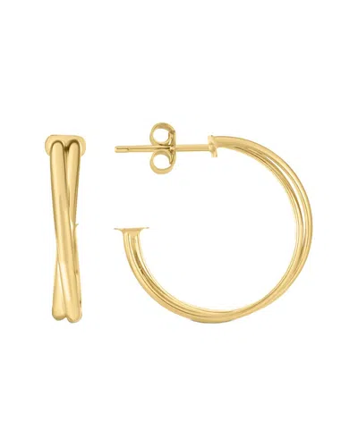 Italian Gold Puffy Hoops In Gold