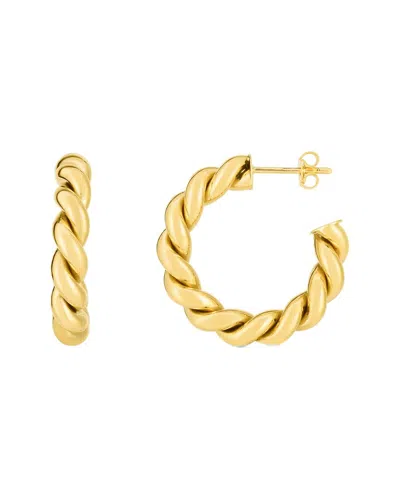 Italian Gold 14k  Puffy Twisted C Hoops