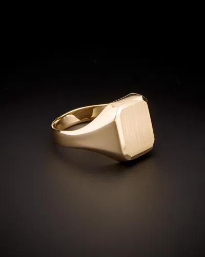 ITALIAN GOLD 14K ITALIAN GOLD RECTANGULAR SIGNET RING
