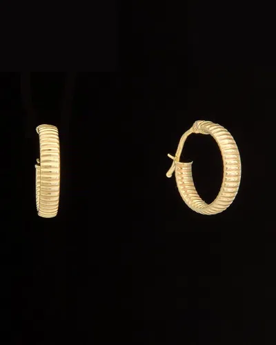 Italian Gold Ribbed Hoops