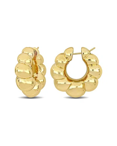 Italian Gold 14k  Ribbed Hoops