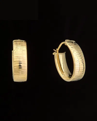 Italian Gold Ribbed Oval Hoops