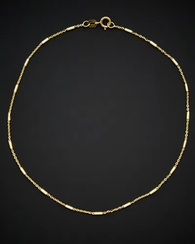 Italian Gold Rolo Link Tube Station Anklet