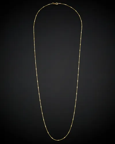 Italian Gold Rolo Link Tube Station Necklace
