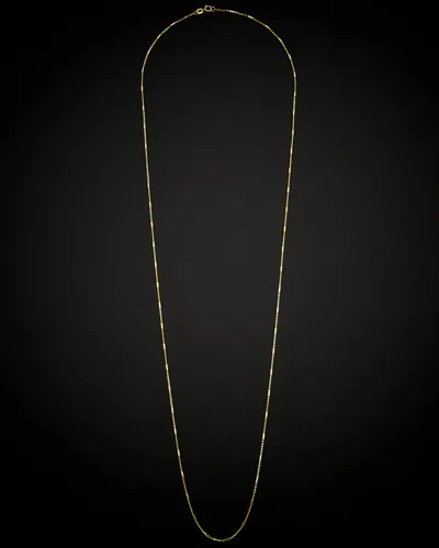 Italian Gold Rolo Link Tube Station Necklace