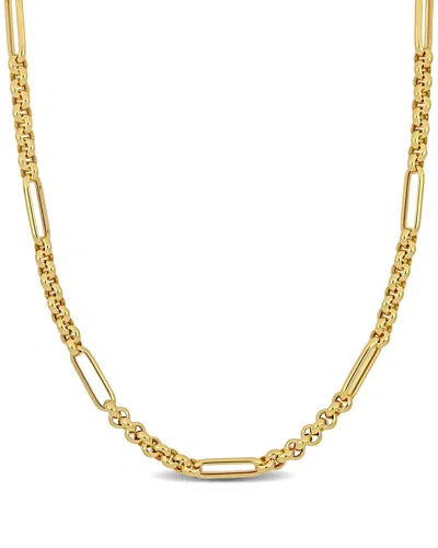 Italian Gold 14k  Rolo Station Link Necklace