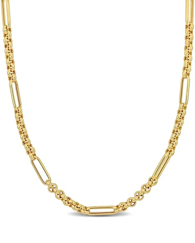 ITALIAN GOLD 14K ITALIAN GOLD ROLO STATION LINK NECKLACE