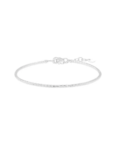 Italian Gold 14k  Skinny Bangle Bracelet In Metallic
