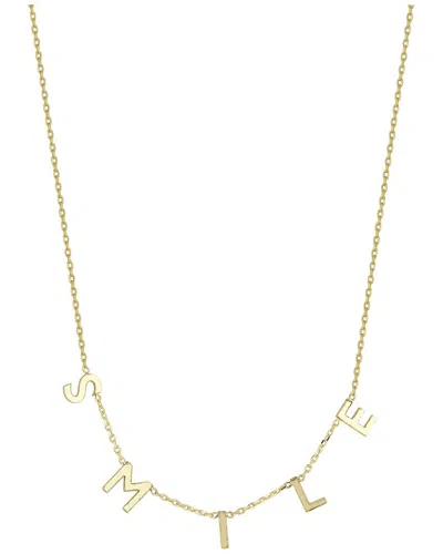 Italian Gold Smile Charm Necklace