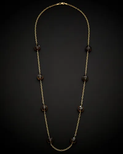 Italian Gold Smokey Quartz Necklace
