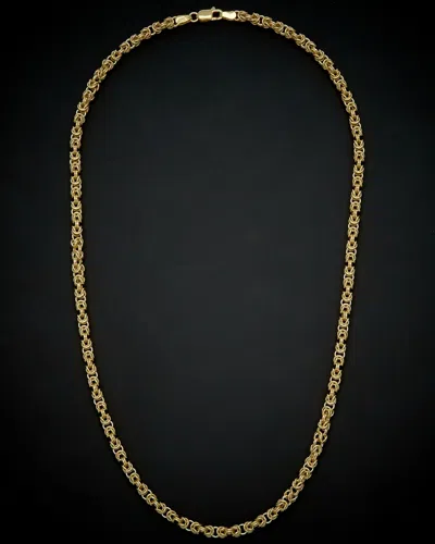 Italian Gold Square Byzantine Necklace