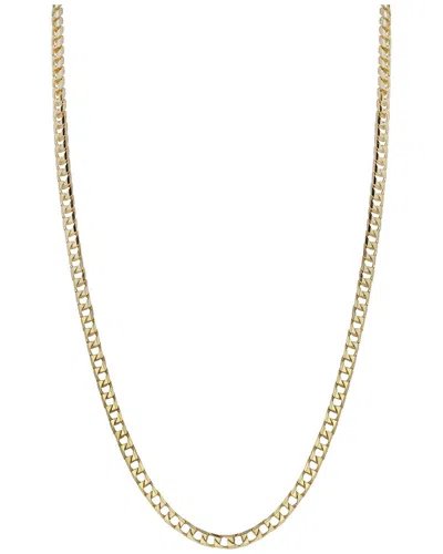 Italian Gold Square Curb Necklace In Orange