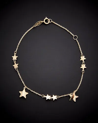 Italian Gold Star Charm Ankle Bracelet In Transparent