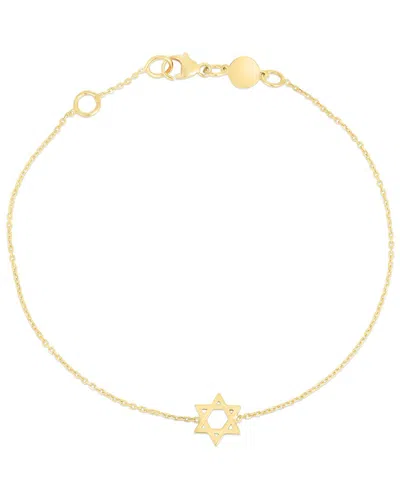 Italian Gold Star Of David Bracelet