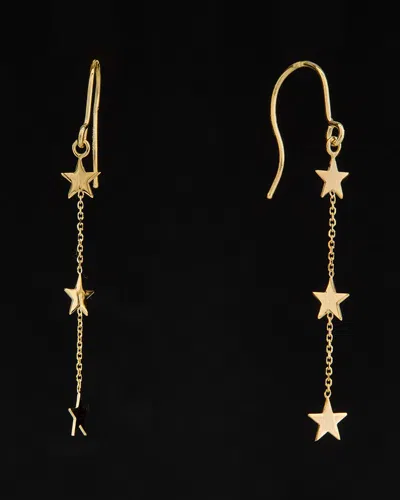 Italian Gold Star Station Drop Earrings