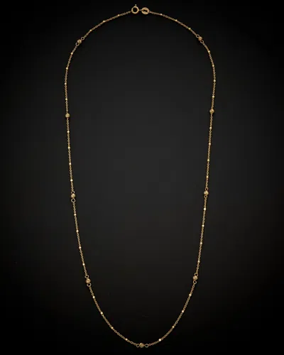 Italian Gold 14k  Bead Station Necklace
