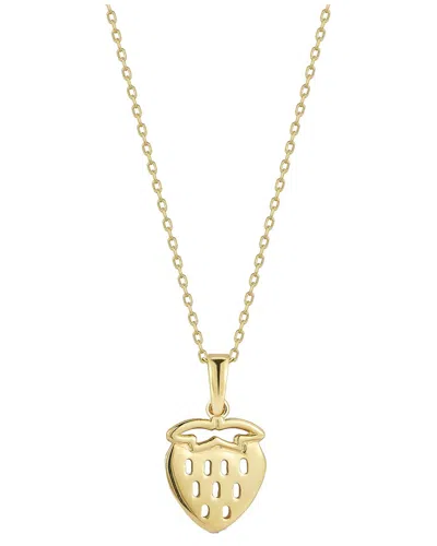 Italian Gold 14k  Strawberry Pendant Necklace