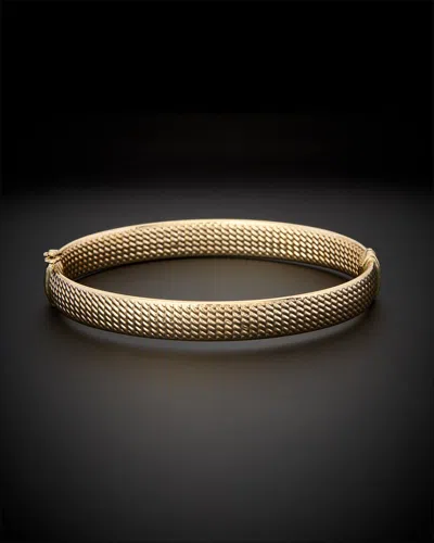 Italian Gold Textured Hinge Bangle In Gold