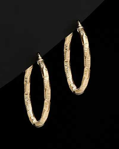Italian Gold Textured Hoops In Gold