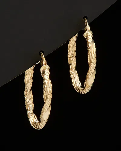 Italian Gold 14k  Textured Hoops
