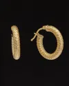 Italian Gold 14k  Textured Hoops