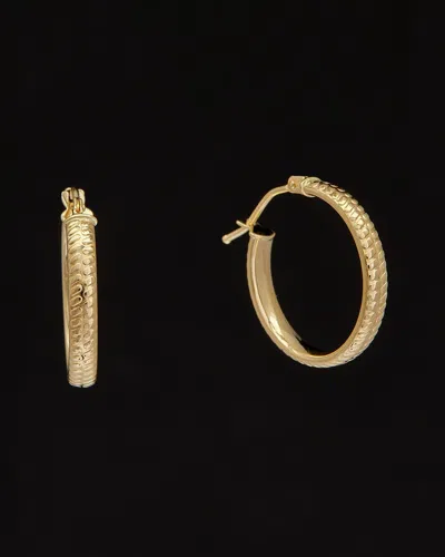 Italian Gold 14k  Textured Hoops