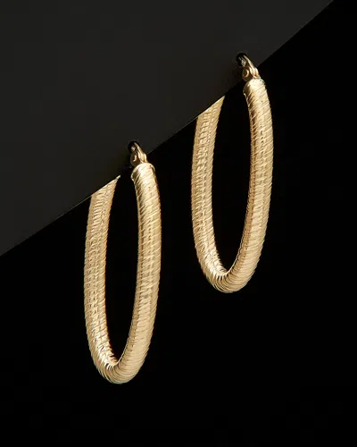 Italian Gold Textured Oval Hoops