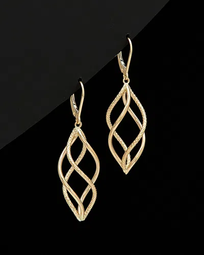 Italian Gold Textured Twist Earrings