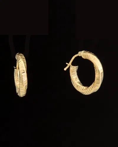 Italian Gold Textured Twist Hoops