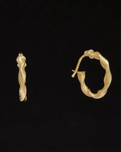 Italian Gold 14k  Textured Twist Hoops