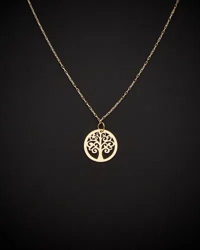 Italian Gold Tree Of Life Necklace In Gold