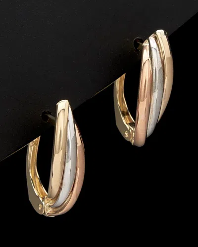 Italian Gold Tri-tone Hoops In Multi